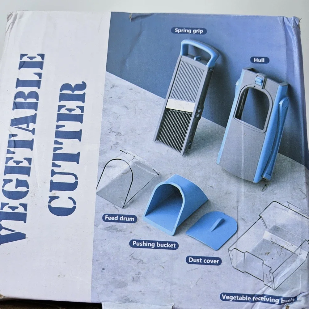 NEW Blue Mandoline Fruit Vegetable Food Slicer Cutter Kitchen Chopper Adjustable